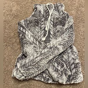 super fluffy gray turtle neck sweater